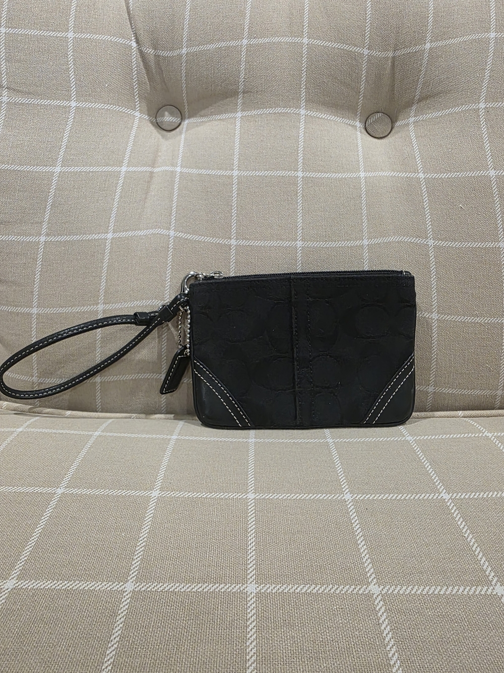 Coach Vintage Y2k Black Signature Wristlet